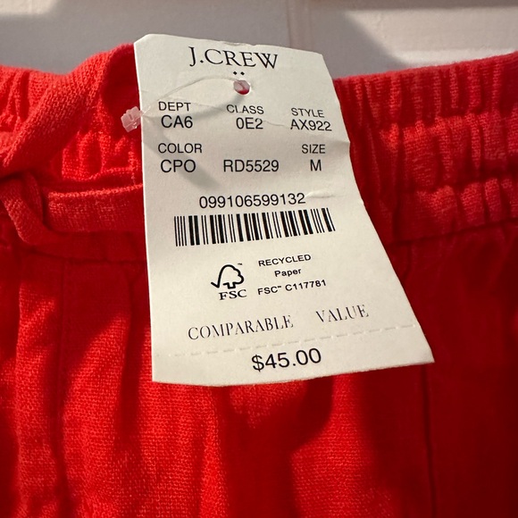 J.Crew Factory Linen-blend drawstring short Sz M - Picture 4 of 6